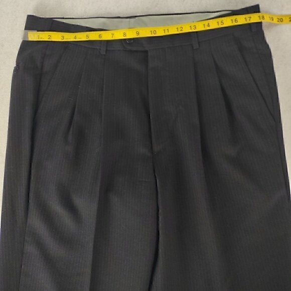 Gianfranco Ruffini Wool 2 Pc Blue Pinstriped Suit Size 36R pants, 44R Jacket - Picture 6 of 12